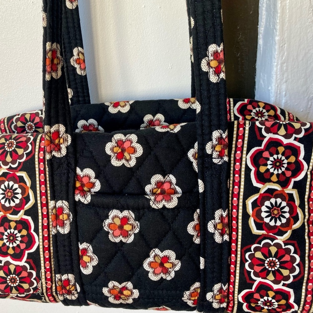 Vera Bradley Cotton Black Print Shoulder Bag